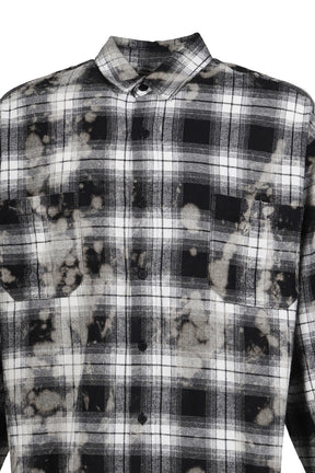 BLEACHED FLANNEL SHIRT / BLACK