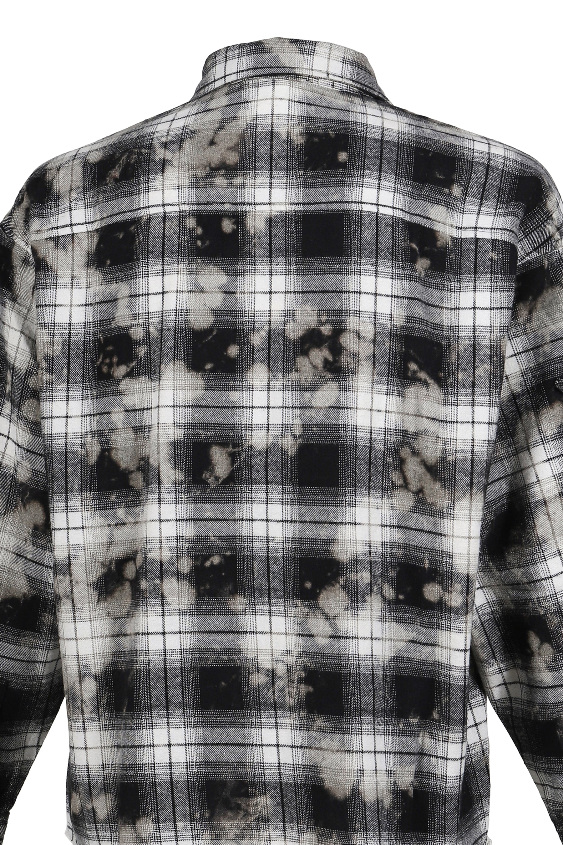 BLEACHED FLANNEL SHIRT / BLACK