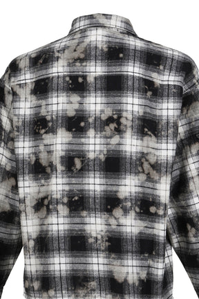 BLEACHED FLANNEL SHIRT / BLACK