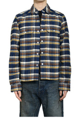 CROPPED OUTERSHIRT / GASOLINE PLAID