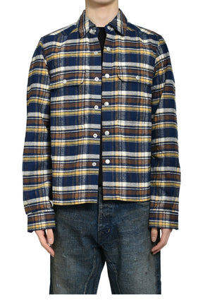 CROPPED OUTERSHIRT / GASOLINE PLAID