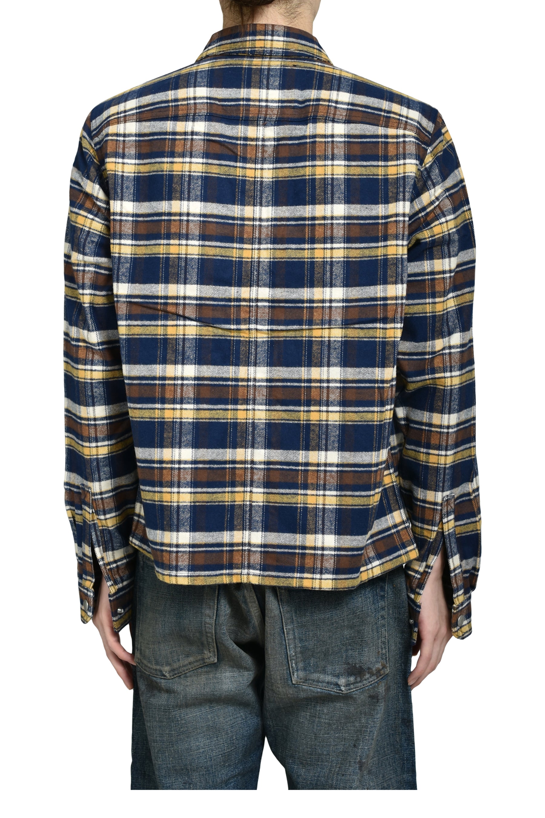 CROPPED OUTERSHIRT / GASOLINE PLAID
