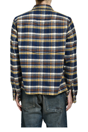 CROPPED OUTERSHIRT / GASOLINE PLAID