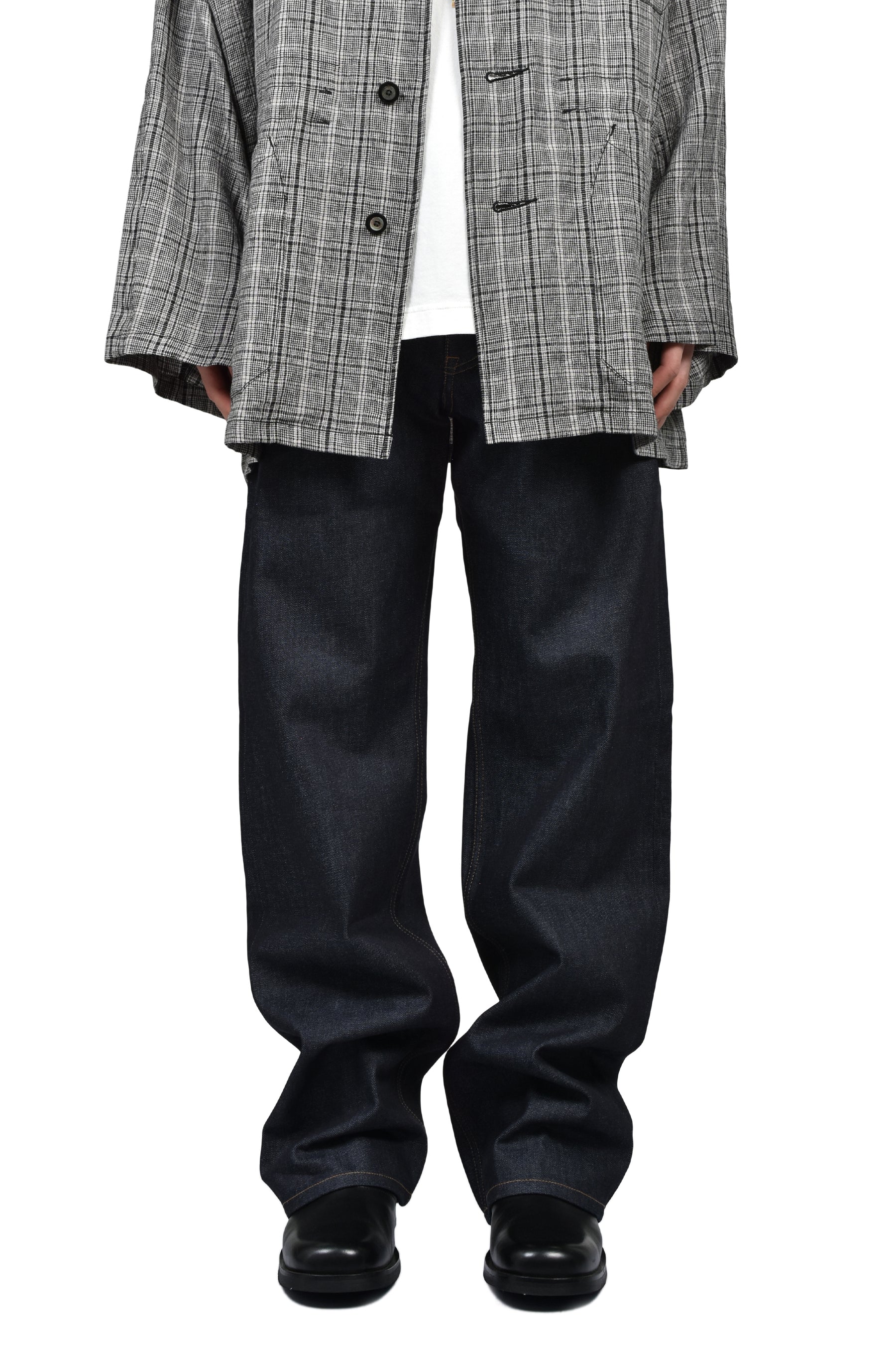 "STRAIGHT" RIGID DENIM PANTS / IND
