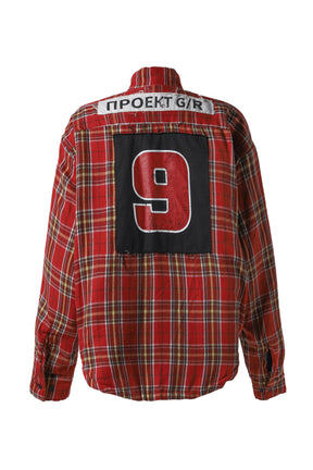 PADDED CHECK SHIRTS JACKET / RED