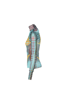 Jean Paul Gaultier RE-EDITION : HIGH NECK WITH LONG SLEEVES / BLU/PUR/YEL