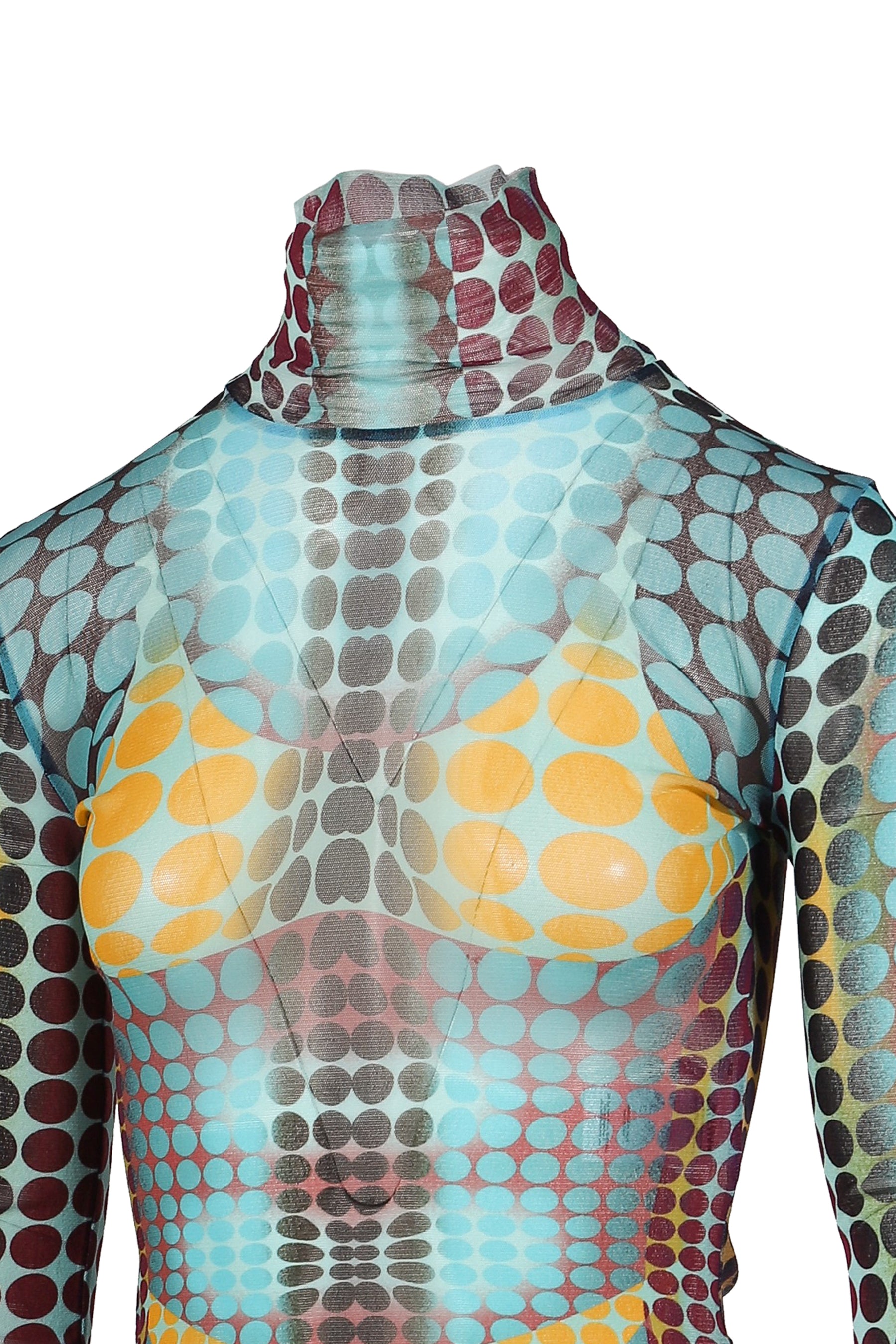 Jean Paul Gaultier RE-EDITION : HIGH NECK WITH LONG SLEEVES / BLU/PUR/YEL