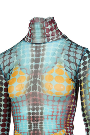 Jean Paul Gaultier RE-EDITION : HIGH NECK WITH LONG SLEEVES / BLU/PUR/YEL