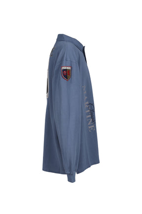 L/S POLO / BLU NVY WASHED BLU