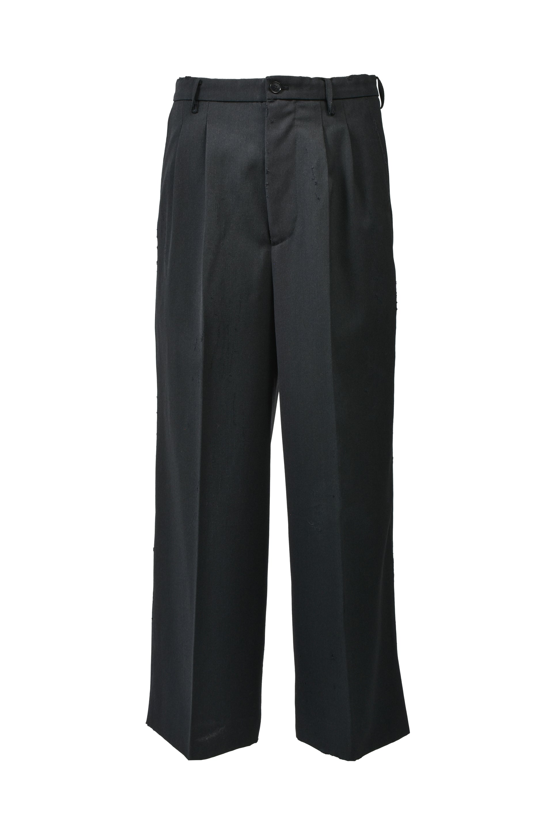 MASU AGED CANVAS WIDE TROUSERS / BLK EBONY