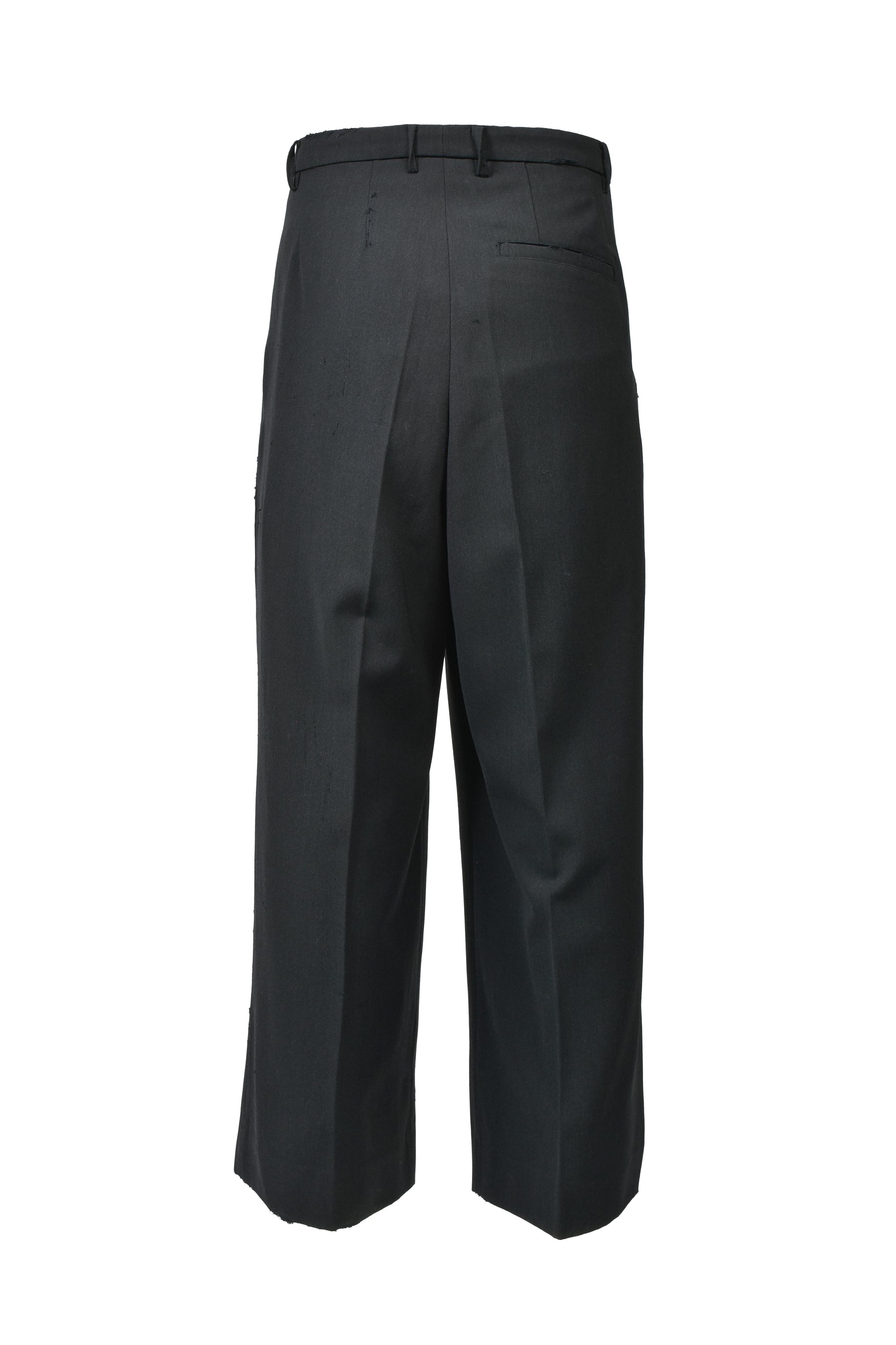 MASU AGED CANVAS WIDE TROUSERS / BLK EBONY