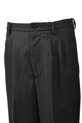 MASU AGED CANVAS WIDE TROUSERS / BLK EBONY