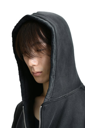 ELLIOTT ZIP UP HOODIE / WASHED BLK