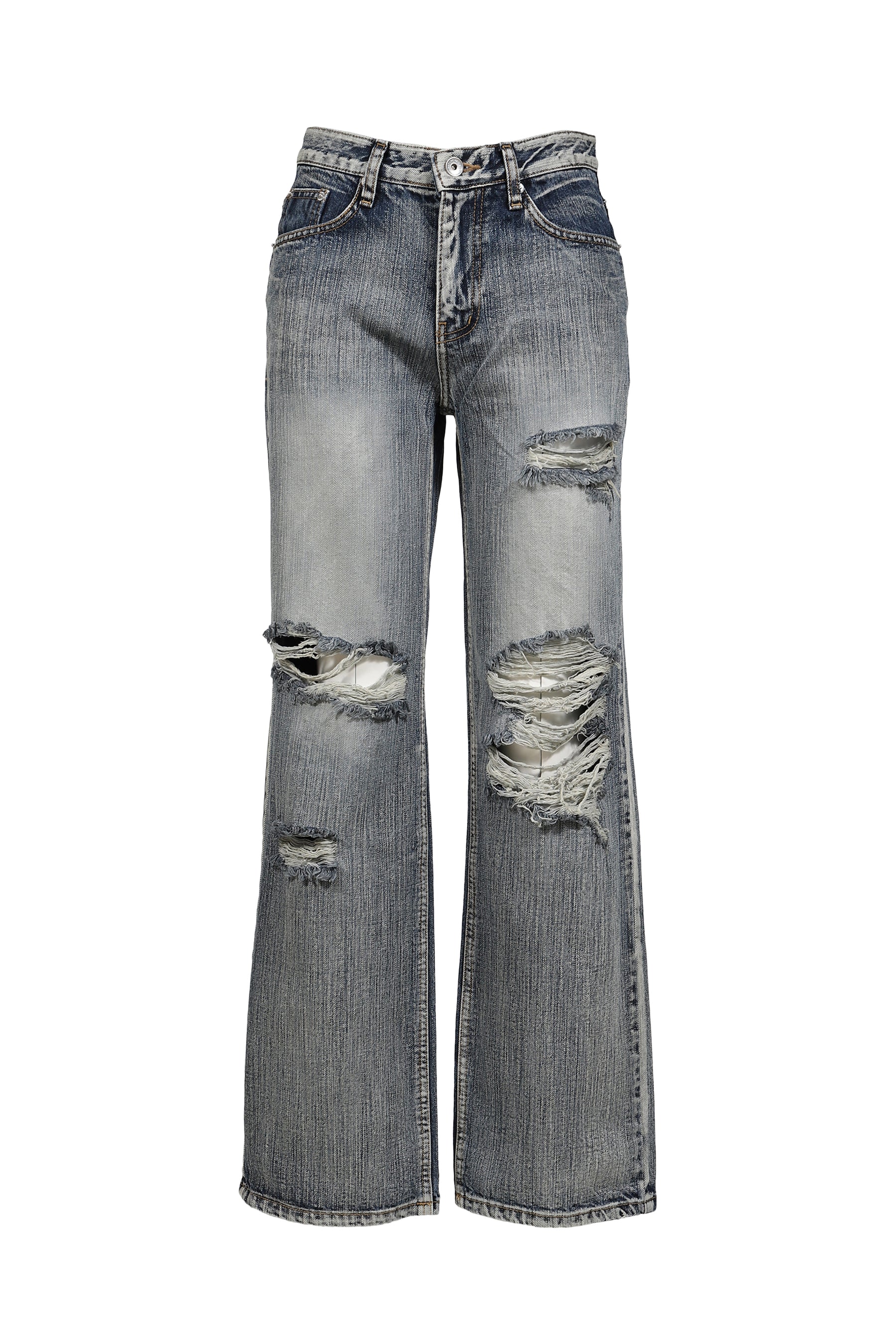 HIGHLIGHT DAMAGE WIDE PANTS / BLU