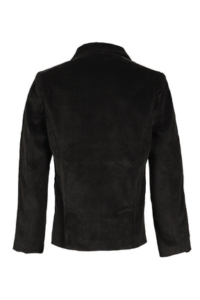 CORD HIDDEN BUTTON BLACK SUIT / BLACK