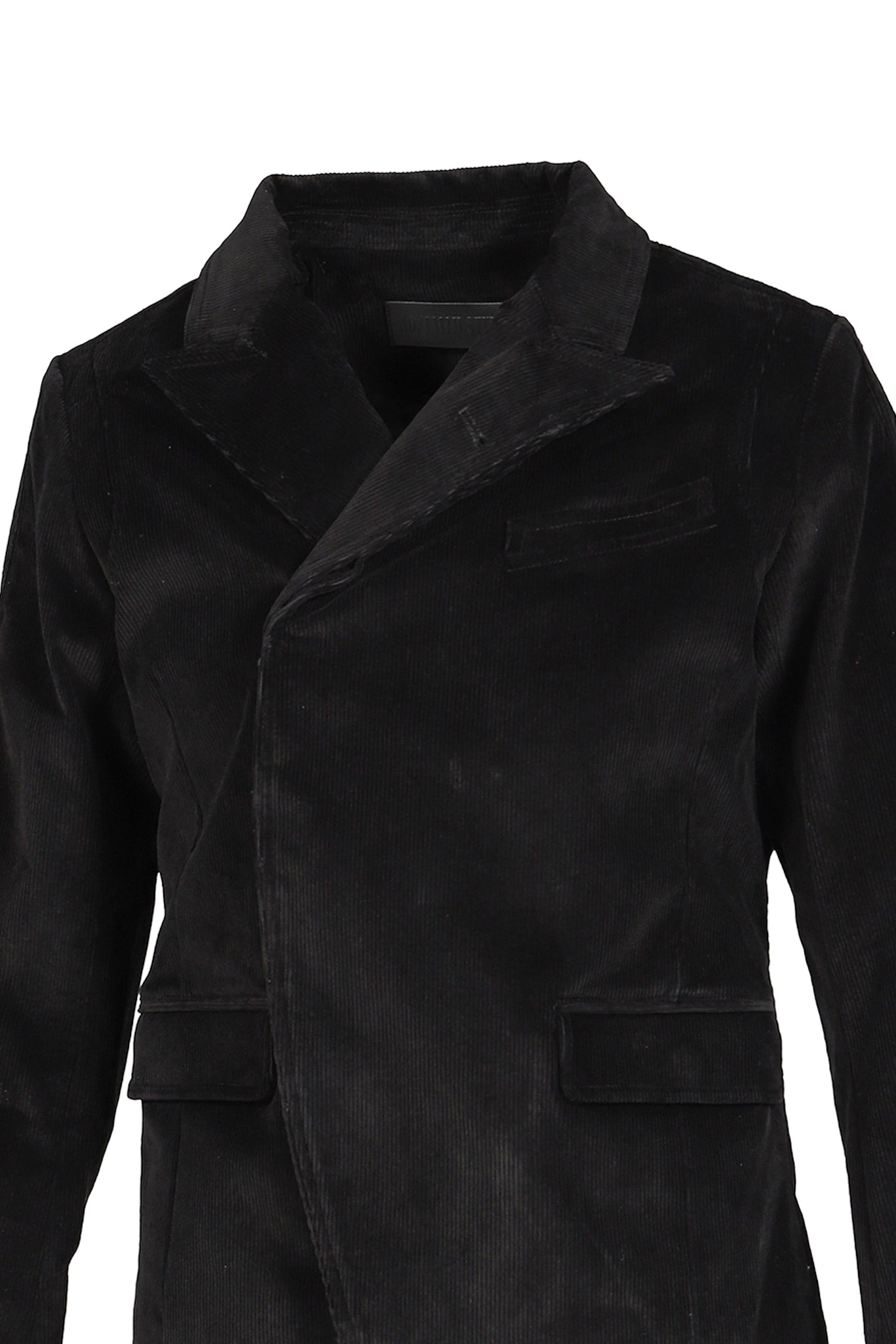 CORD HIDDEN BUTTON BLACK SUIT / BLACK