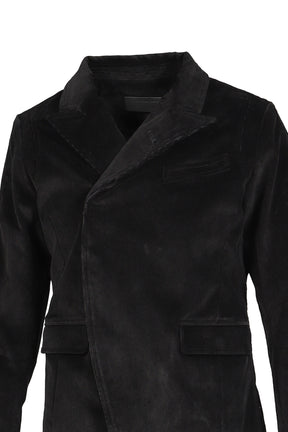 CORD HIDDEN BUTTON BLACK SUIT / BLACK