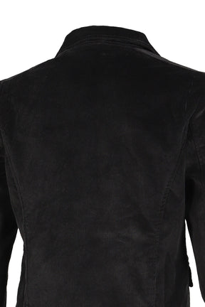 CORD HIDDEN BUTTON BLACK SUIT / BLACK