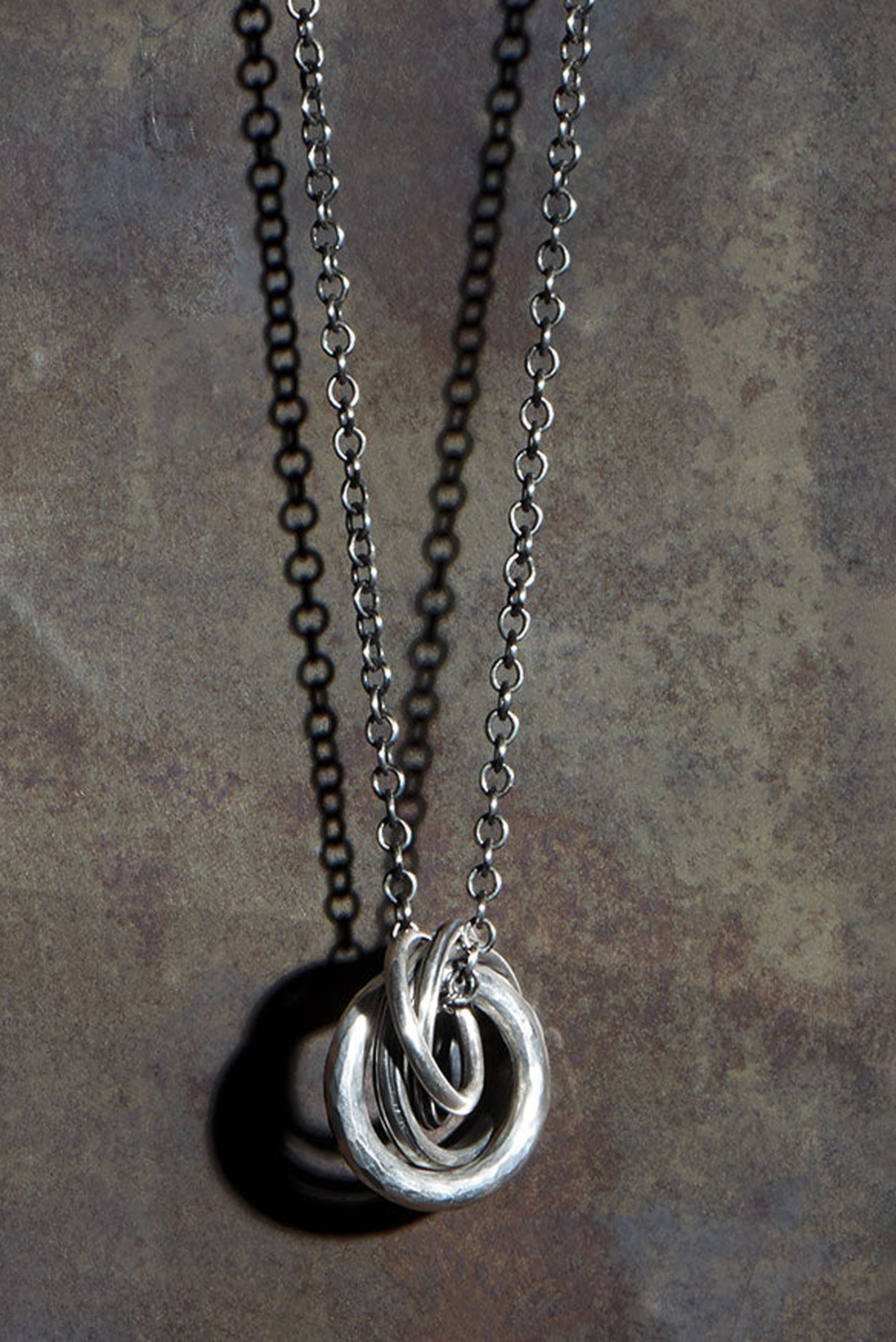 NECKLACE FOUR RINGS / SIL