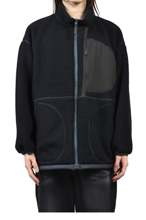 FLEECE LINER NYLON ZIP UP JACKET / WEATHER MJ CONNECTION / BLK 
