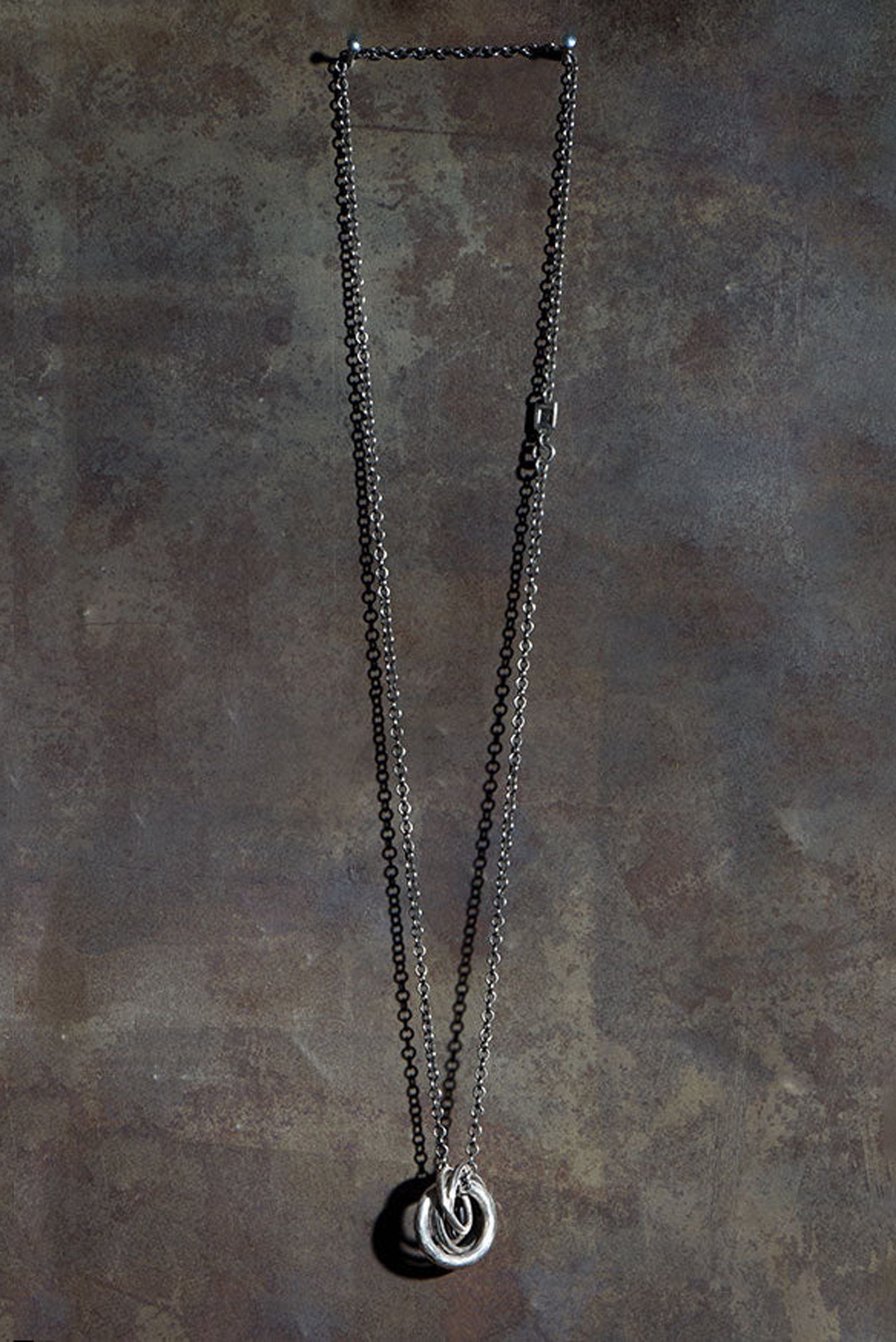 NECKLACE FOUR RINGS / SIL