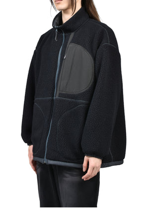 FLEECE LINER NYLON ZIP UP JACKET / WEATHER MJ CONNECTION / BLK 