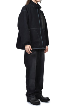 FLEECE LINER NYLON ZIP UP JACKET / WEATHER MJ CONNECTION / BLK 