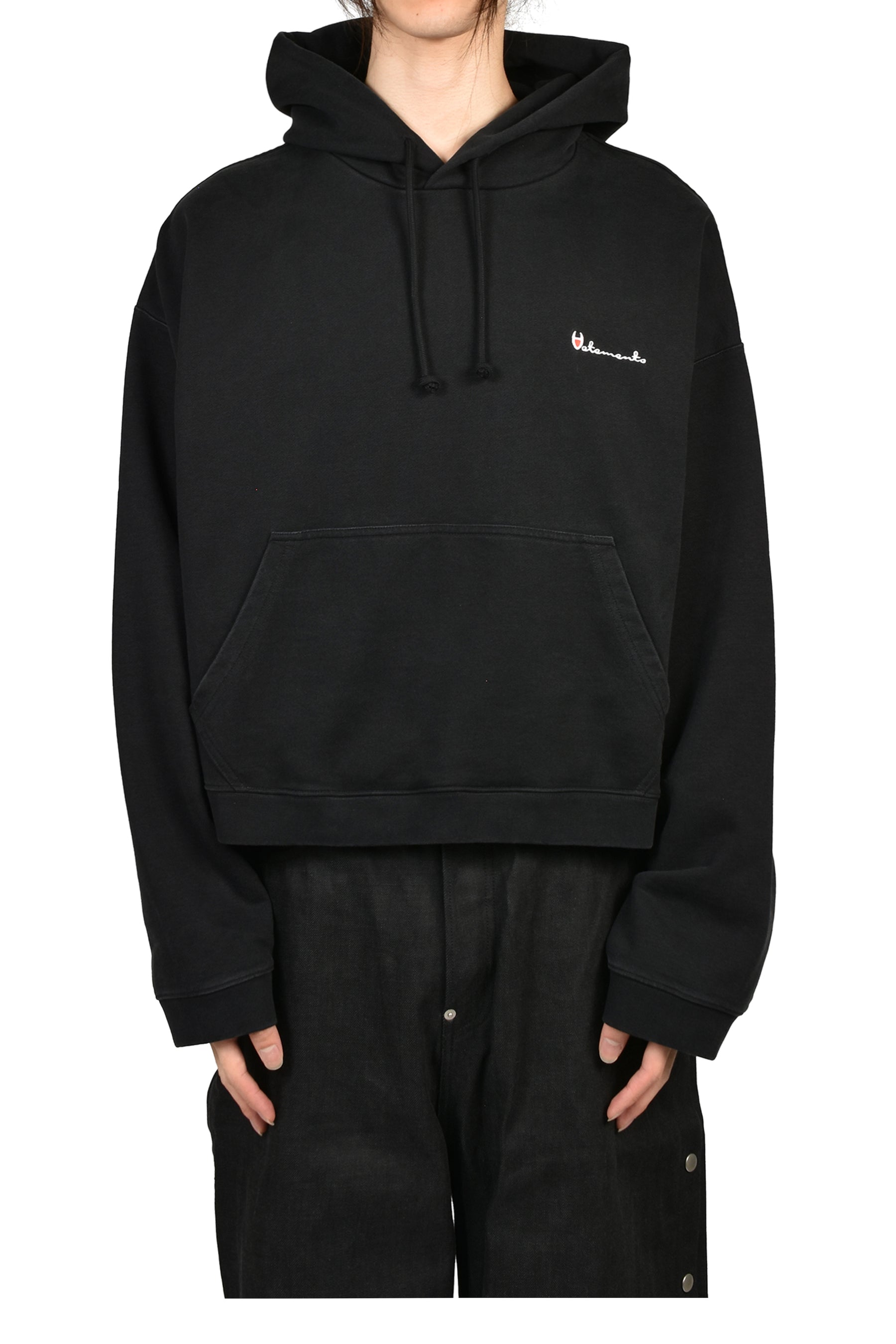 ATHLETIC LOGO HOODIE / BLK