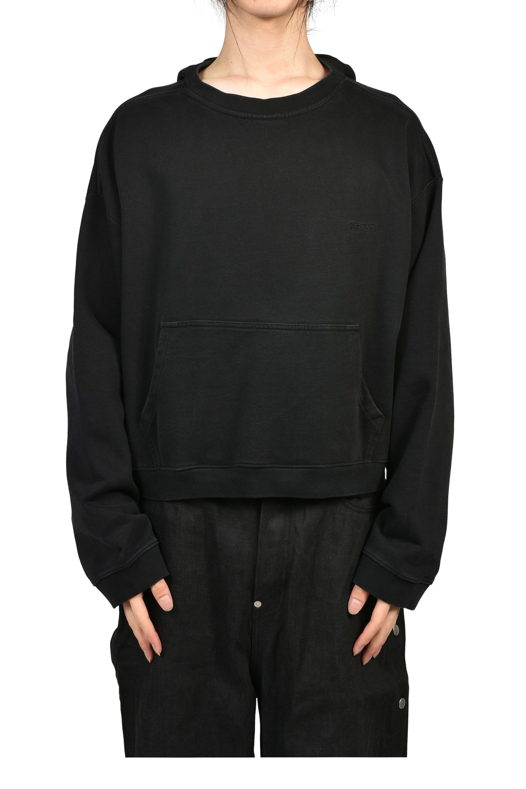 ATHLETIC LOGO HOODIE / BLK