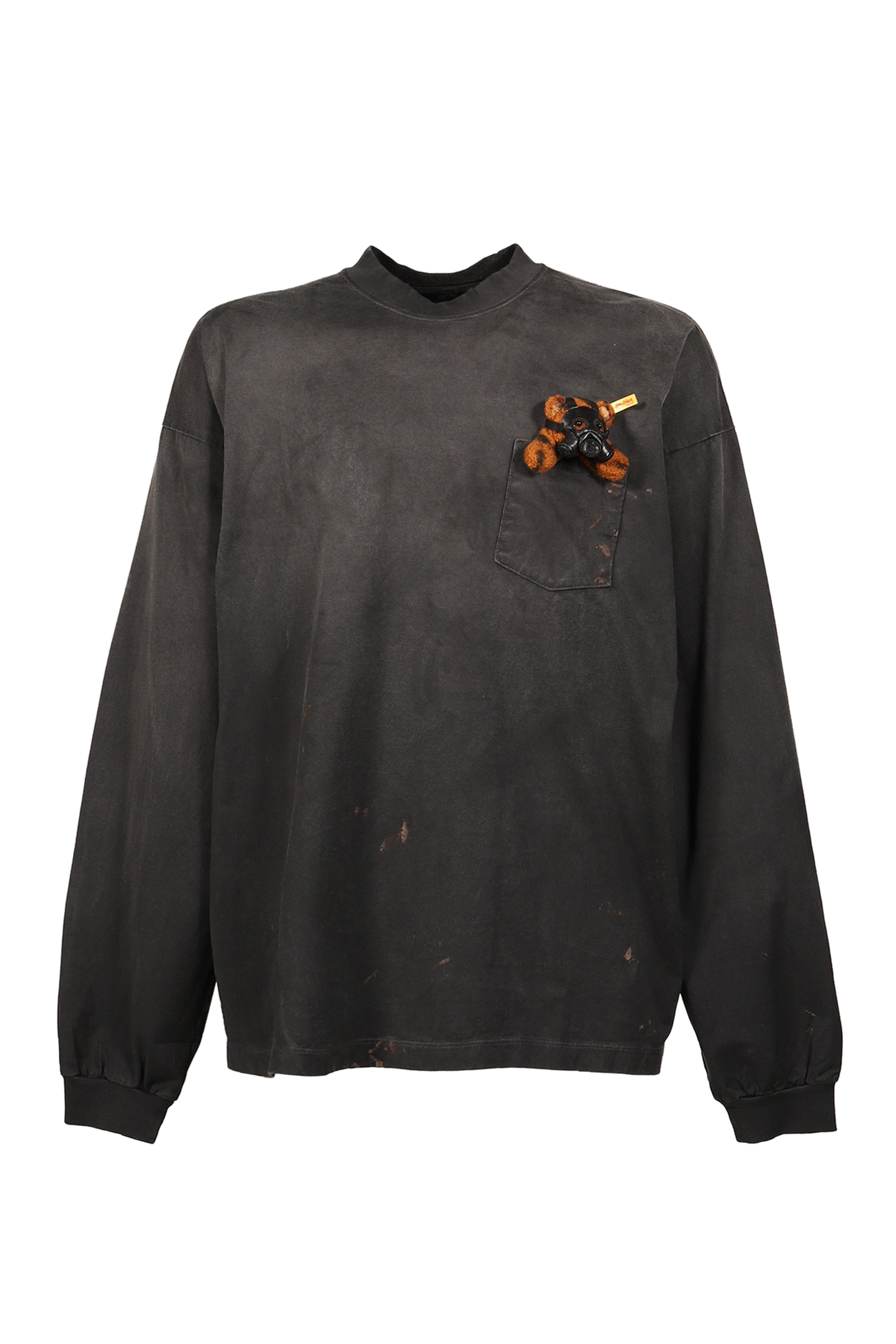 GAS MASK BEAR LONG SLEEVE T-SHIRT / BLK