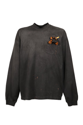 GAS MASK BEAR LONG SLEEVE T-SHIRT / BLK