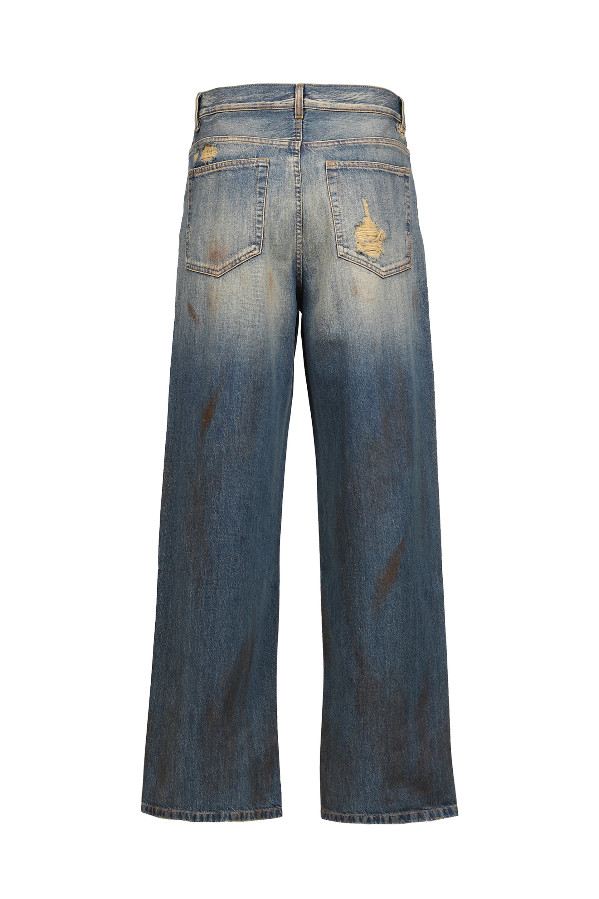 EVAN 5-POCKETS STRAIGHT LEG LOOSE TROUSERS / VINTAGE RUSTY DENIM