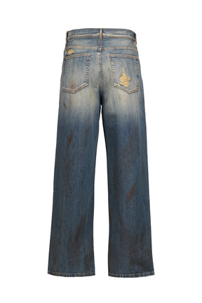 EVAN 5-POCKETS STRAIGHT LEG LOOSE TROUSERS / VINTAGE RUSTY DENIM