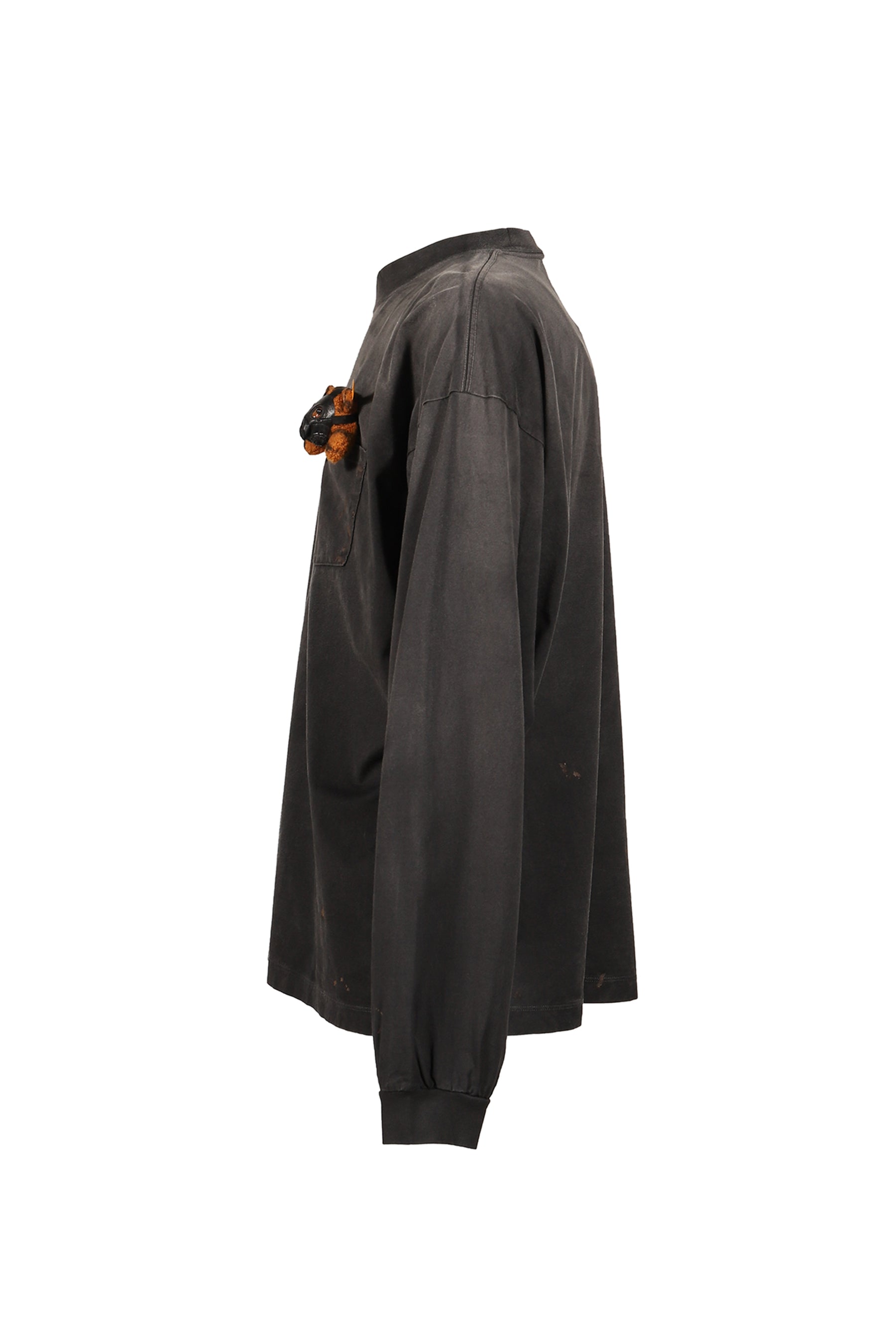 GAS MASK BEAR LONG SLEEVE T-SHIRT / BLK