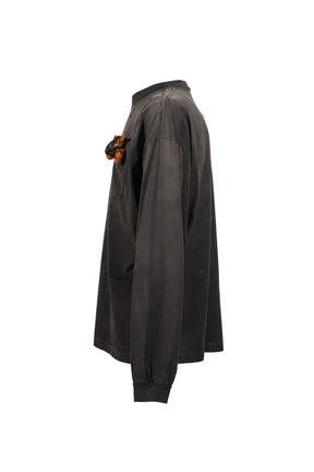 GAS MASK BEAR LONG SLEEVE T-SHIRT / BLK