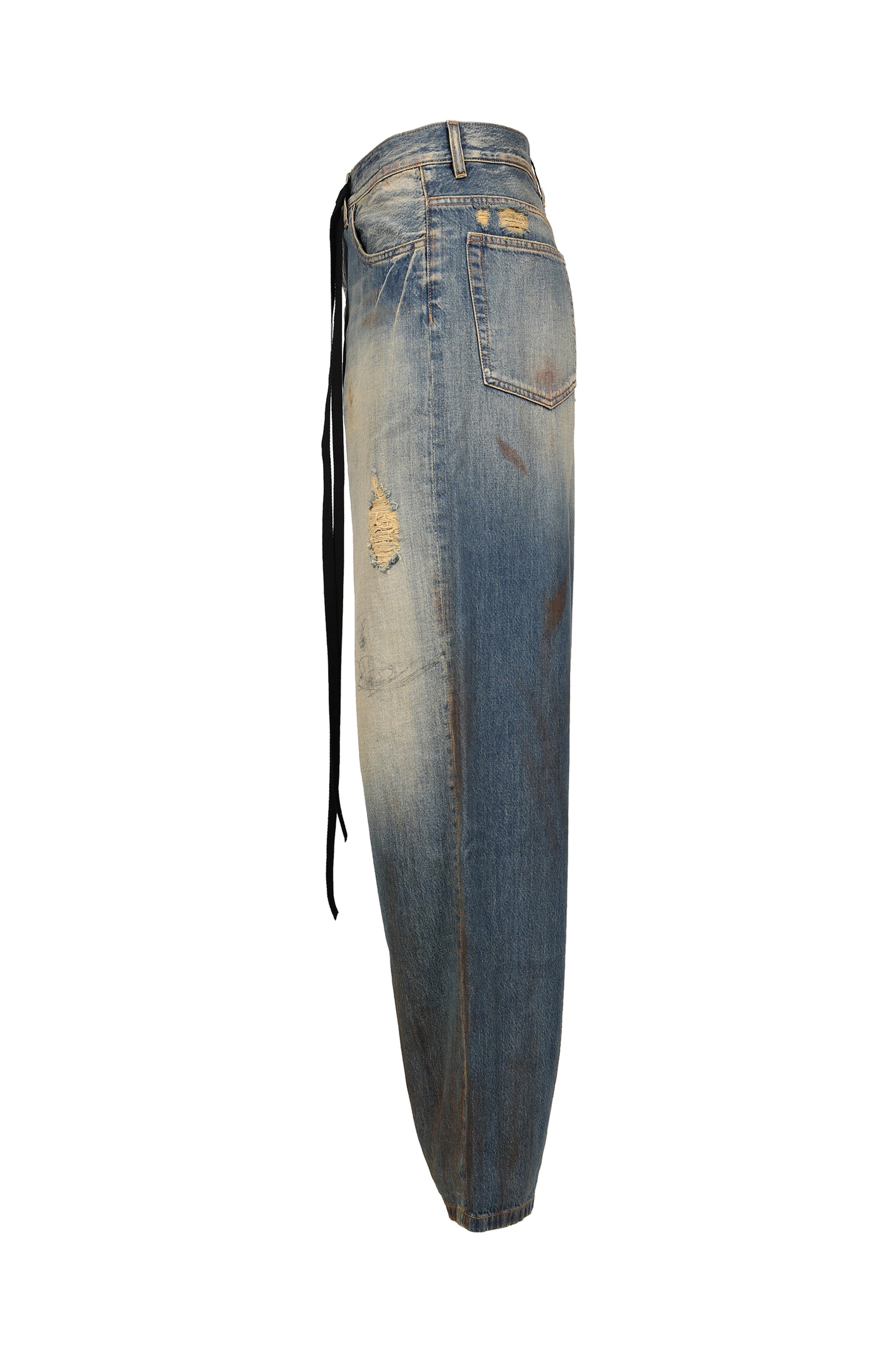 EVAN 5-POCKETS STRAIGHT LEG LOOSE TROUSERS / VINTAGE RUSTY DENIM
