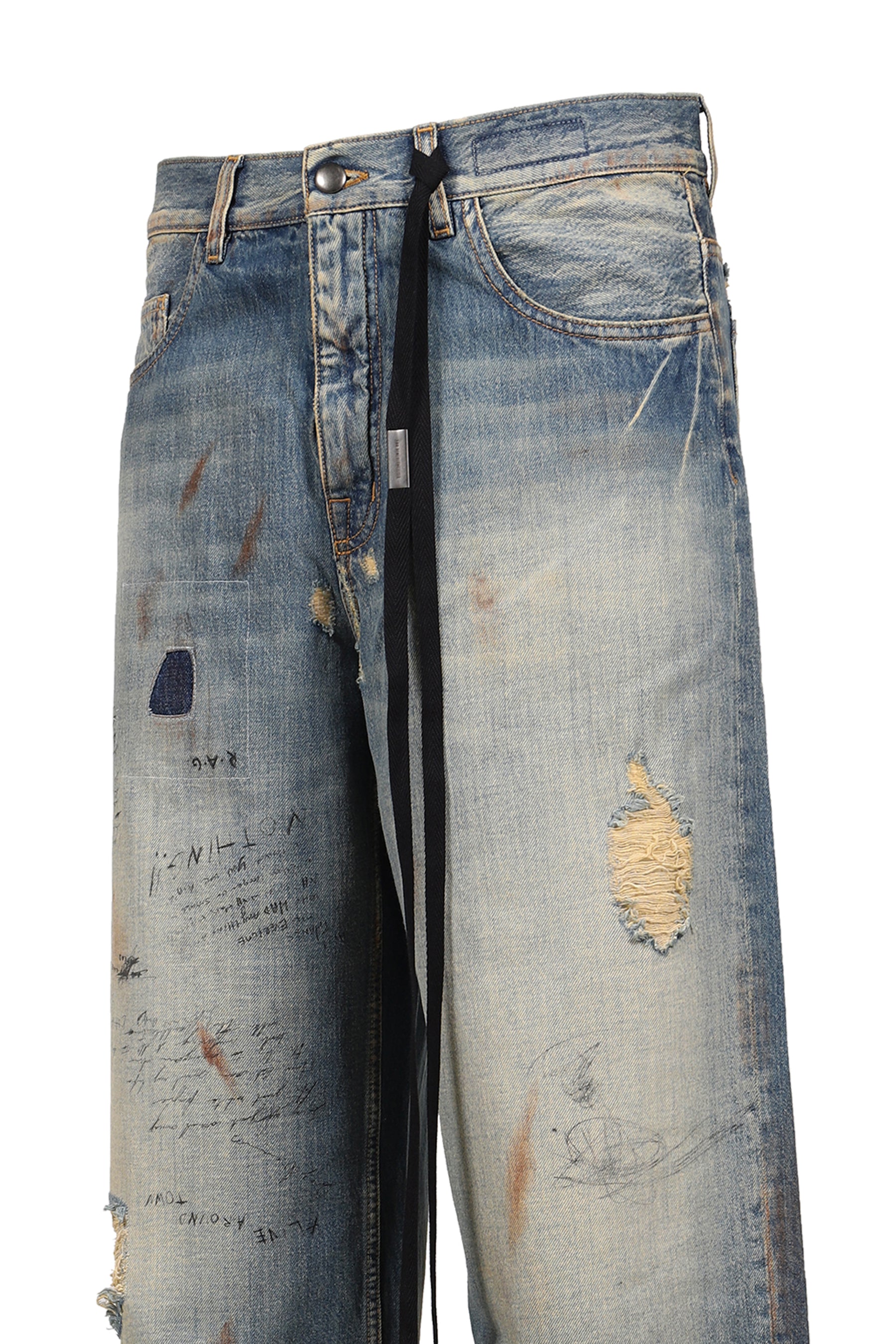 EVAN 5-POCKETS STRAIGHT LEG LOOSE TROUSERS / VINTAGE RUSTY DENIM