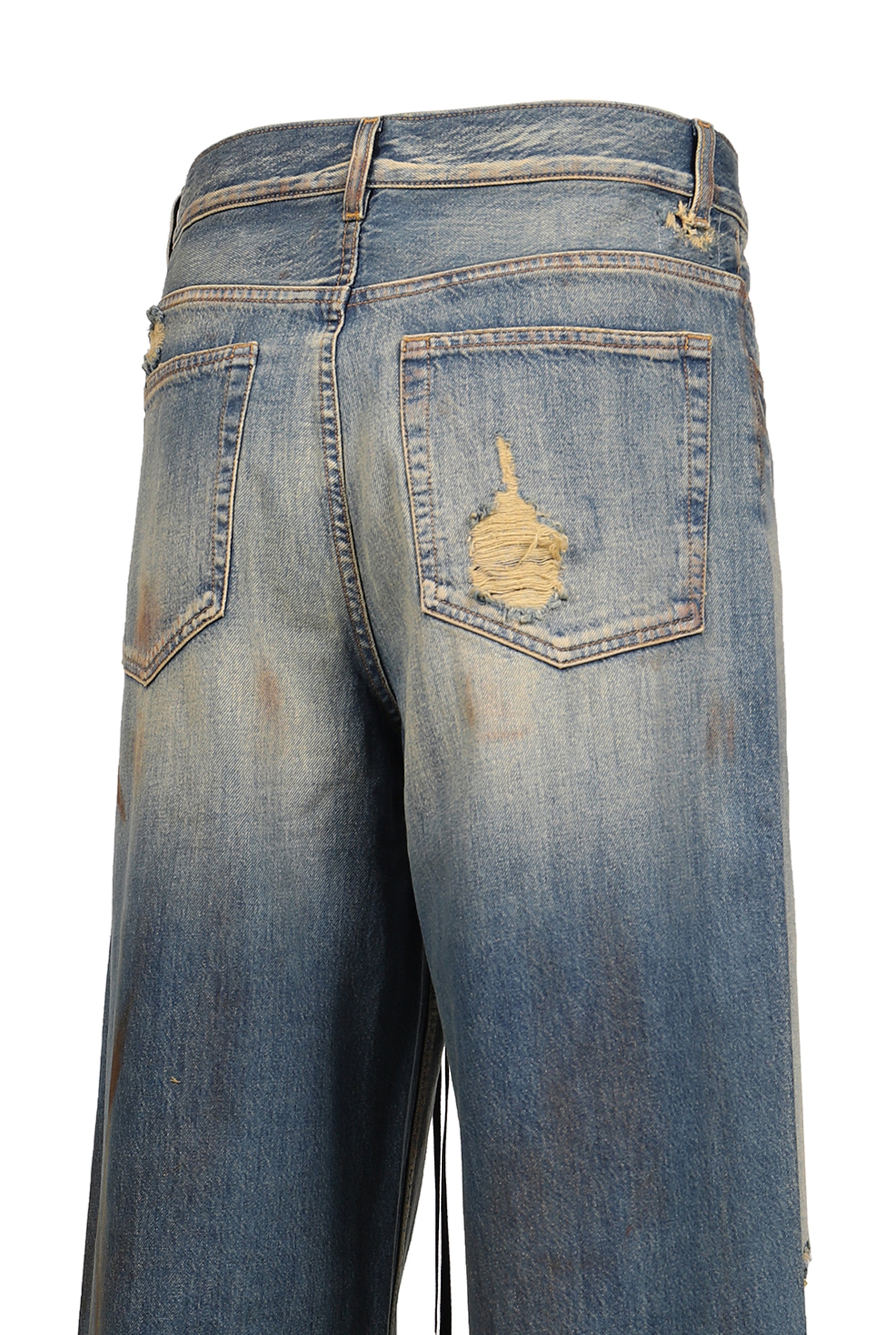 EVAN 5-POCKETS STRAIGHT LEG LOOSE TROUSERS / VINTAGE RUSTY DENIM