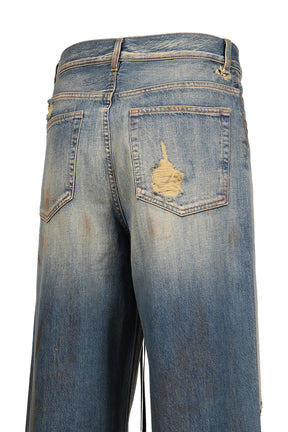 EVAN 5-POCKETS STRAIGHT LEG LOOSE TROUSERS / VINTAGE RUSTY DENIM