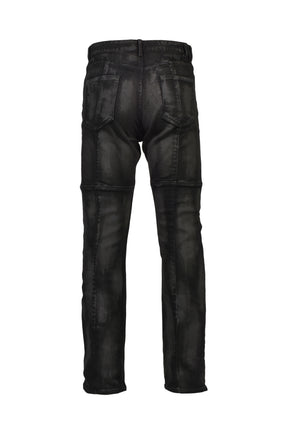 COATING DENIM PANTS / BLK