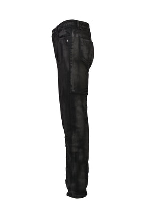COATING DENIM PANTS / BLK