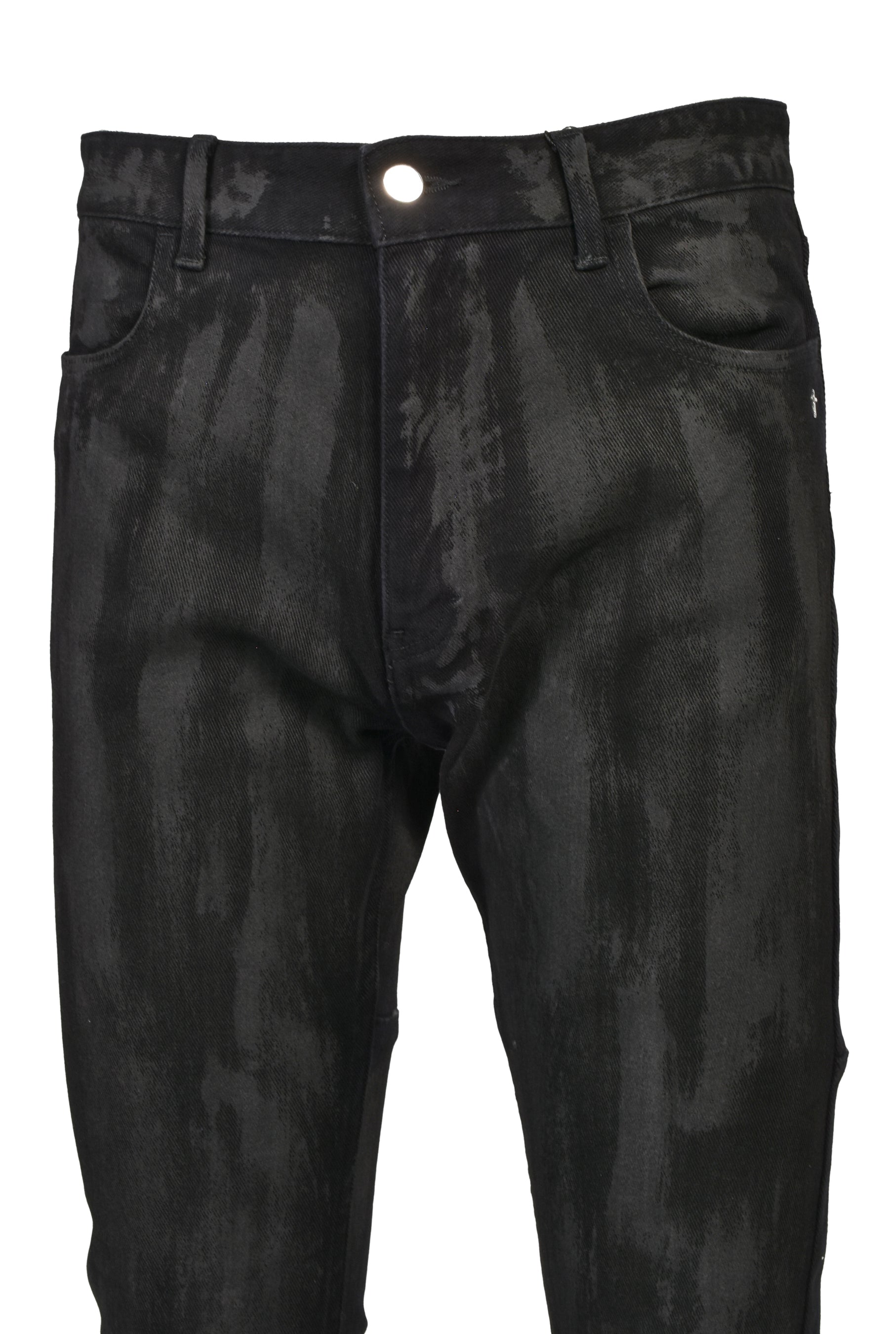 COATING DENIM PANTS / BLK