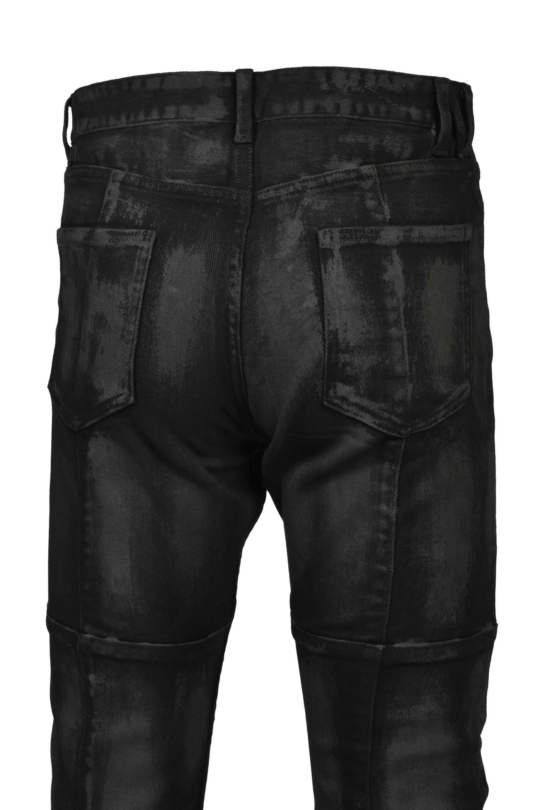 COATING DENIM PANTS / BLK