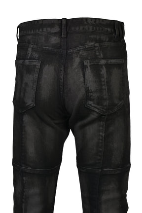 COATING DENIM PANTS / BLK