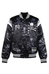 JK16965-CLBBLCK/MSTRMNDXMN PRINT SATIN JKT / BLK