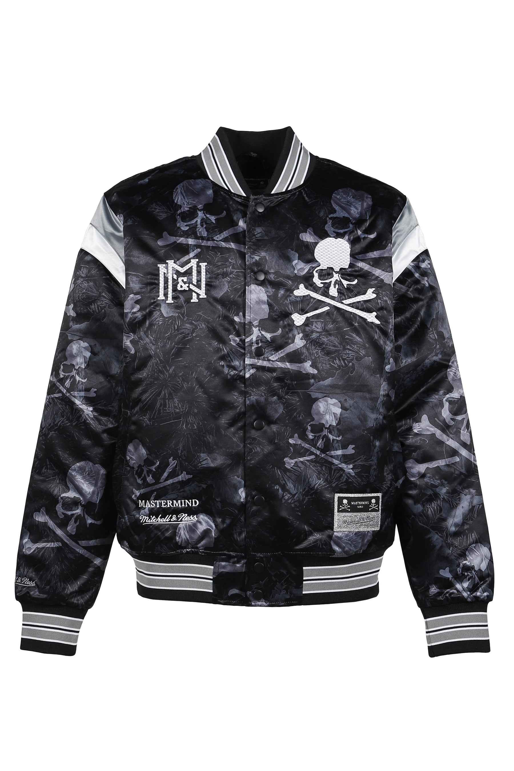 JK16965-CLBBLCK/MSTRMNDXMN PRINT SATIN JKT / BLK