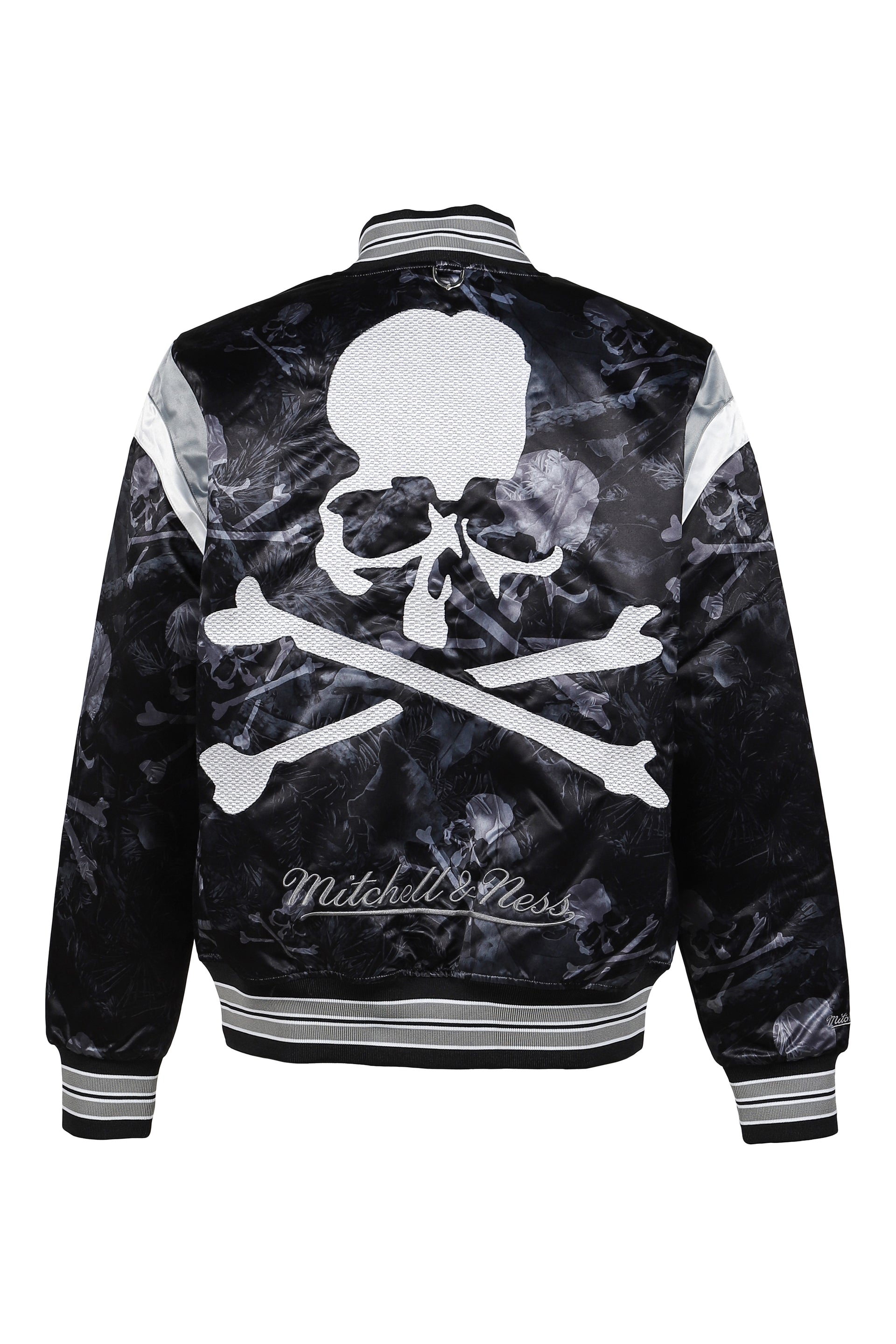 JK16965-CLBBLCK/MSTRMNDXMN PRINT SATIN JKT / BLK