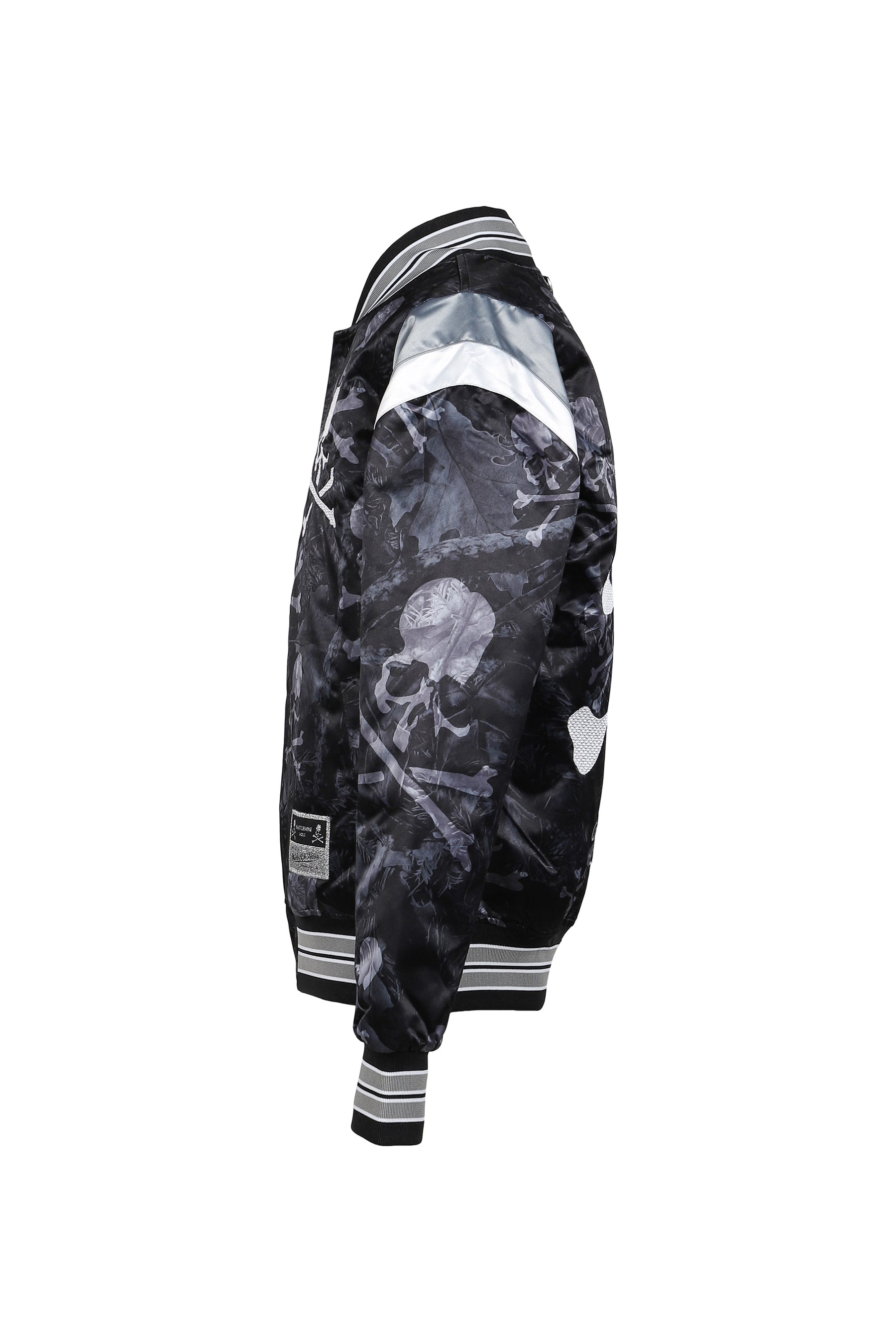 JK16965-CLBBLCK/MSTRMNDXMN PRINT SATIN JKT / BLK