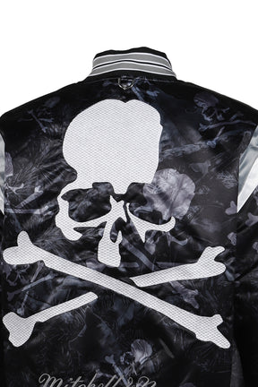 JK16965-CLBBLCK/MSTRMNDXMN PRINT SATIN JKT / BLK