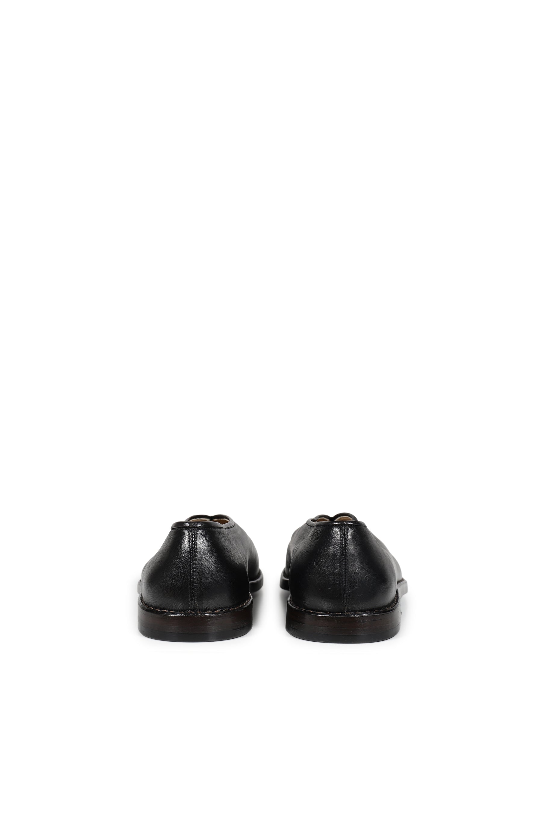 FLAT PIPED SLIPPERS / BLK / DARK CHOCOLATE